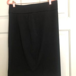 Black Pencil Skirt with Gold Zipper
